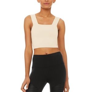 Alo Sandstone Bind fitted bra tank NEW w/tags S